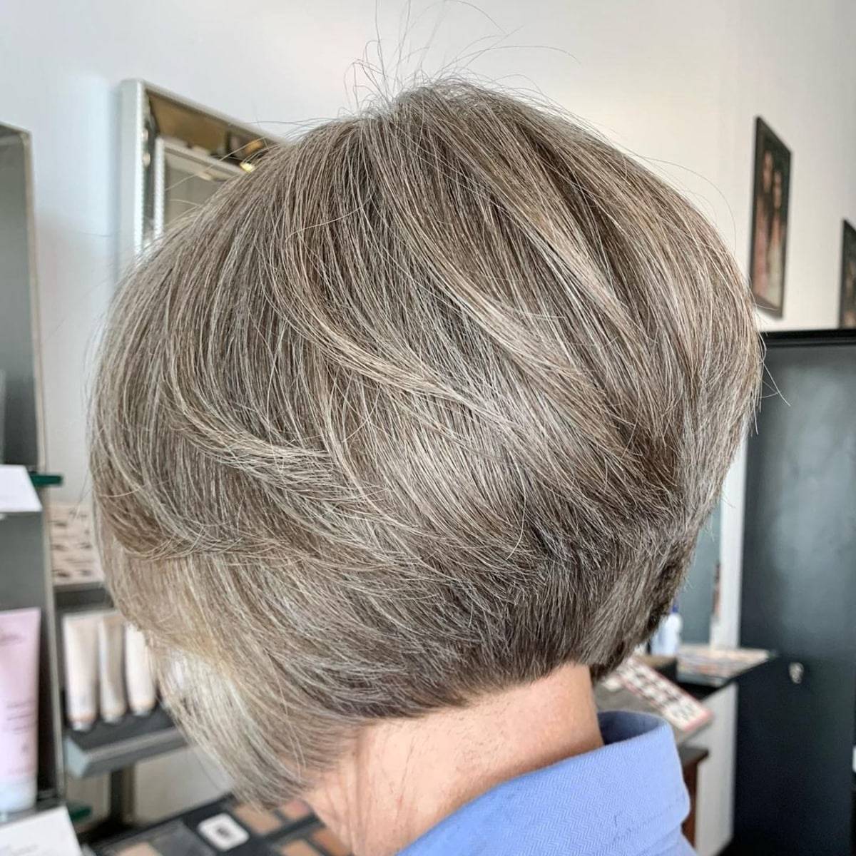 Stacked Bob Haircut for Older Women