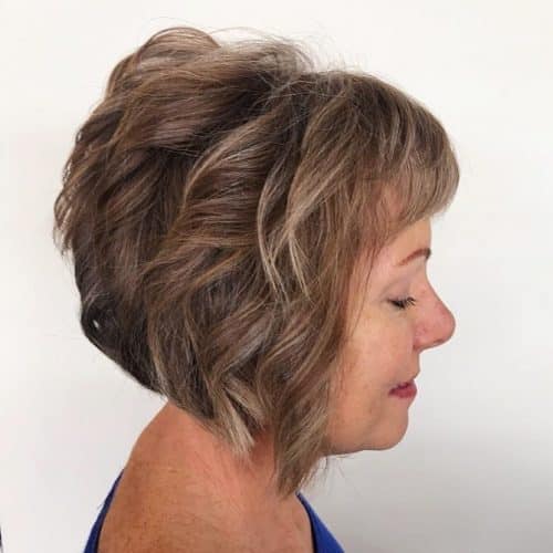 Very Short Stacked Bob with Side Bangs