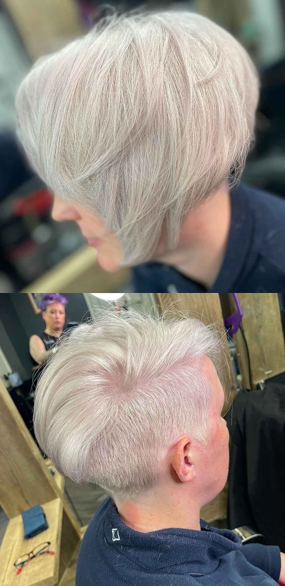 Stacked Bob with Shaved Sides and Back