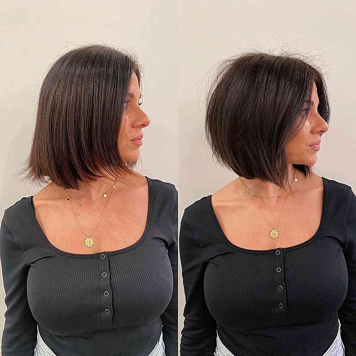 Stacked Bob with Textured Ends for Fine Hair