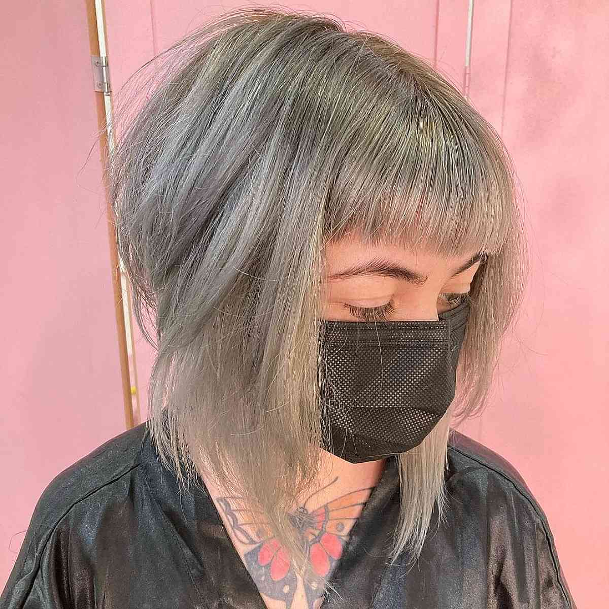 Stacked Choppy Bob with Short Bangs for Finer Hair