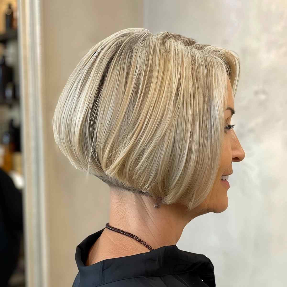 Stacked Inverted Bob that's Shaved Underneath