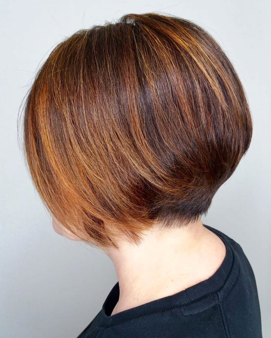Stacked Inverted Bob with an Undercut at the Nape