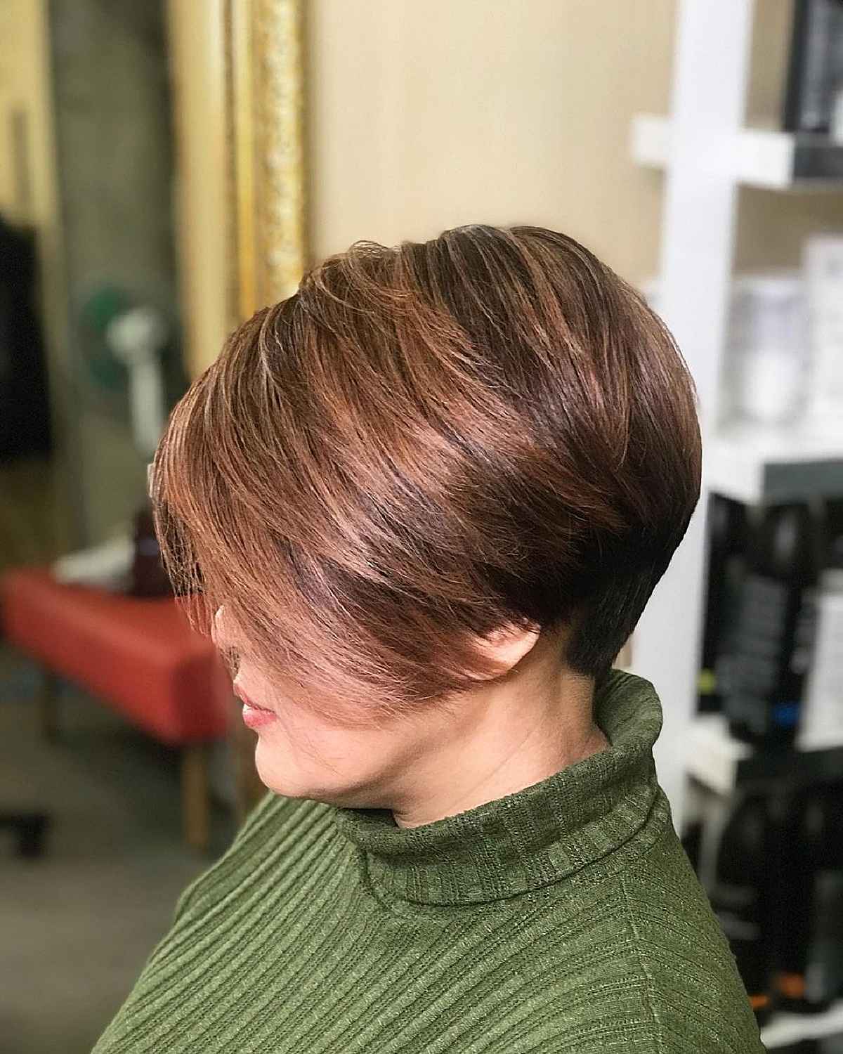 Stacked Layered Pixie Bob Cut