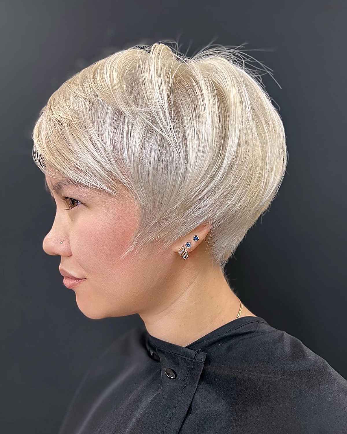 Stacked Pixie with a Side Fringe
