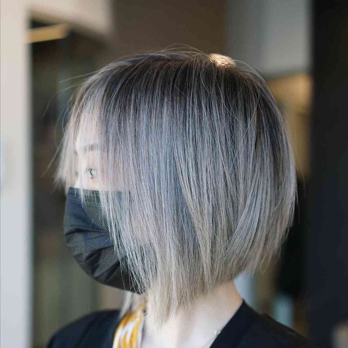 Stacked Textured Bob on Thin Hair