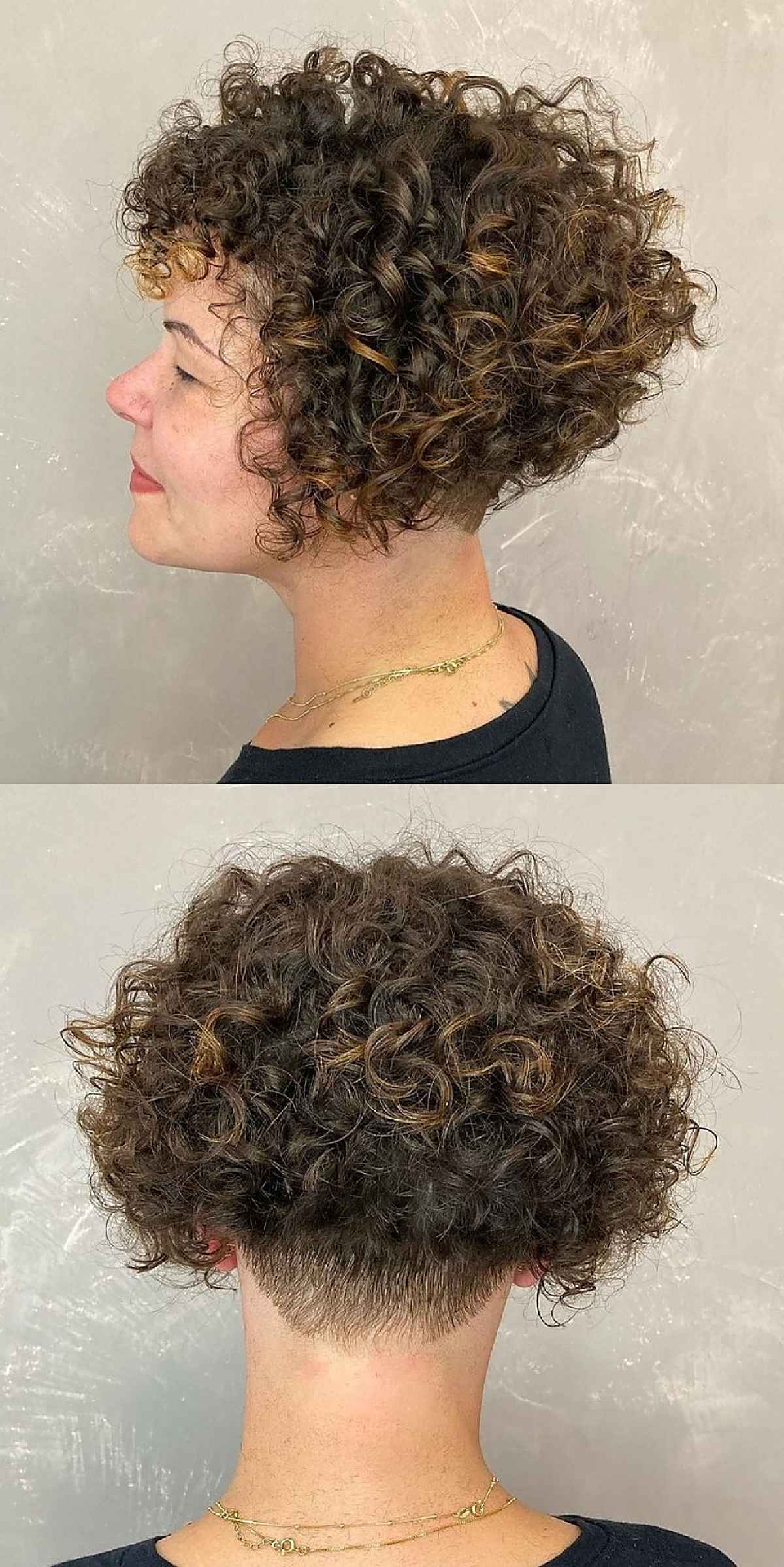 Stacked Undercut Bob for Curly Hair