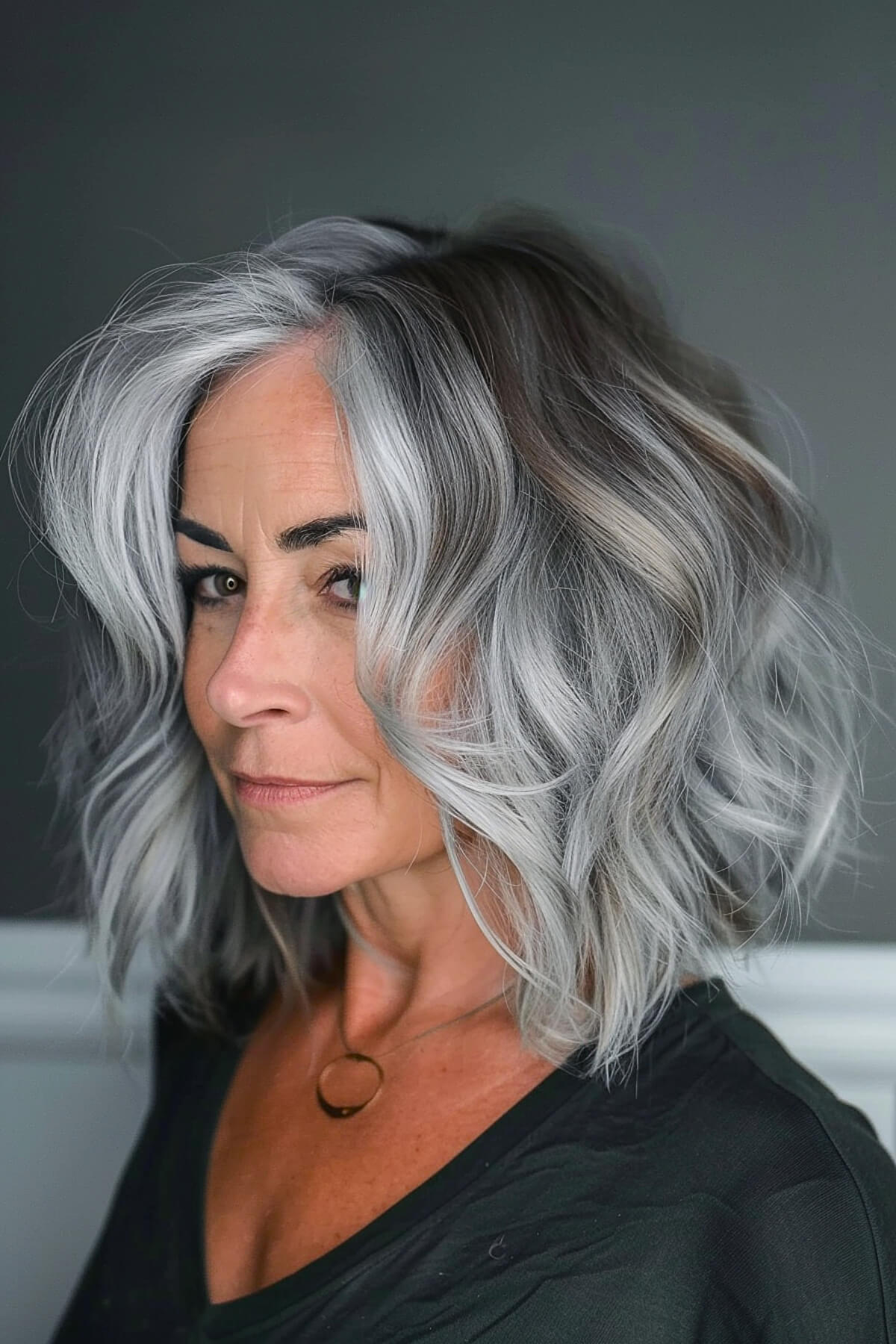 Steelwave grey bob hairstyle