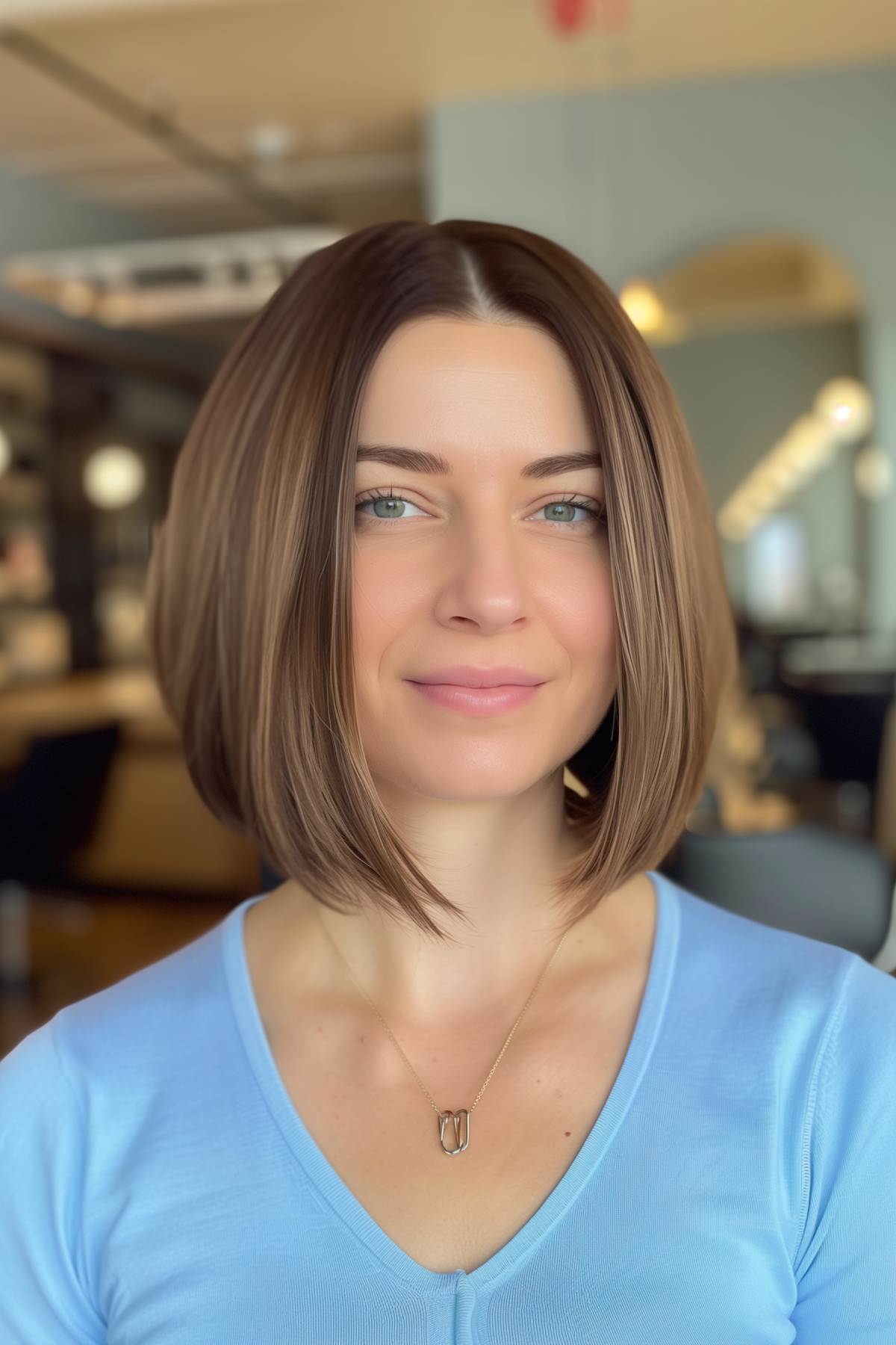 Straight angled bob for thick hair