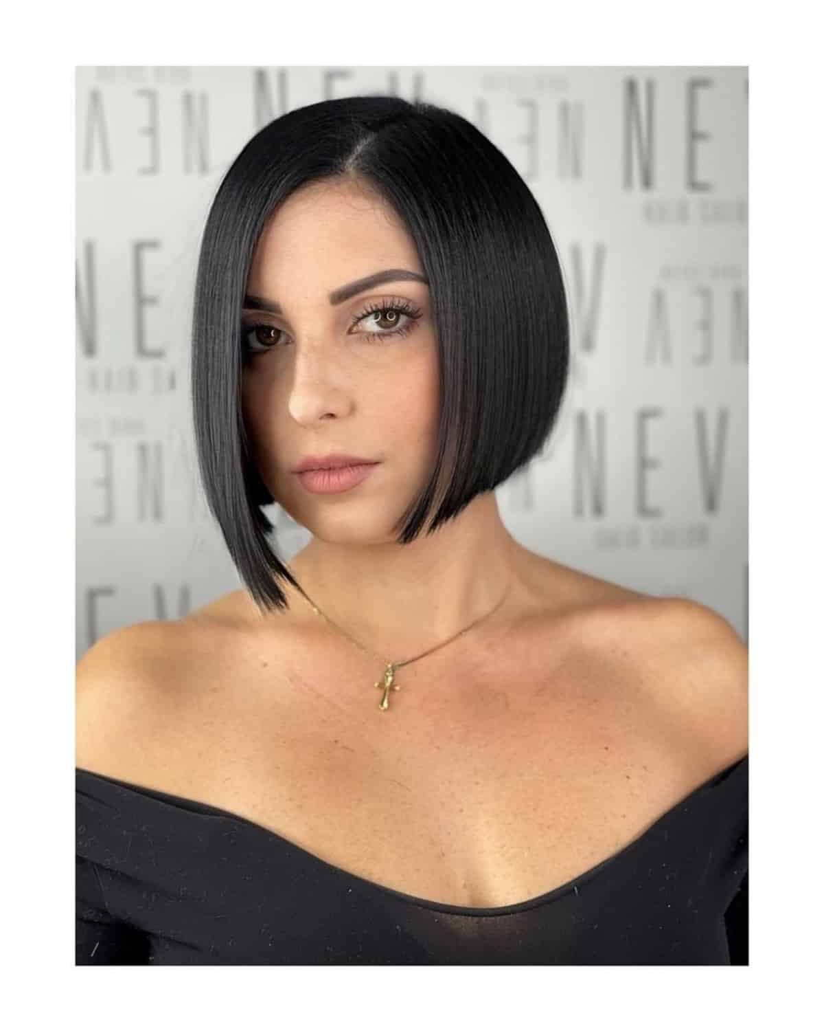 Straight Asymmetrical Haircut with a Side Part