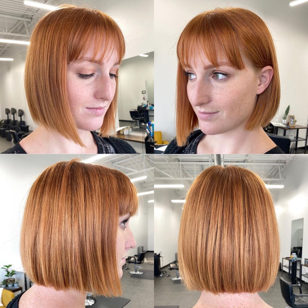 Straight Blunt Bob with Bangs