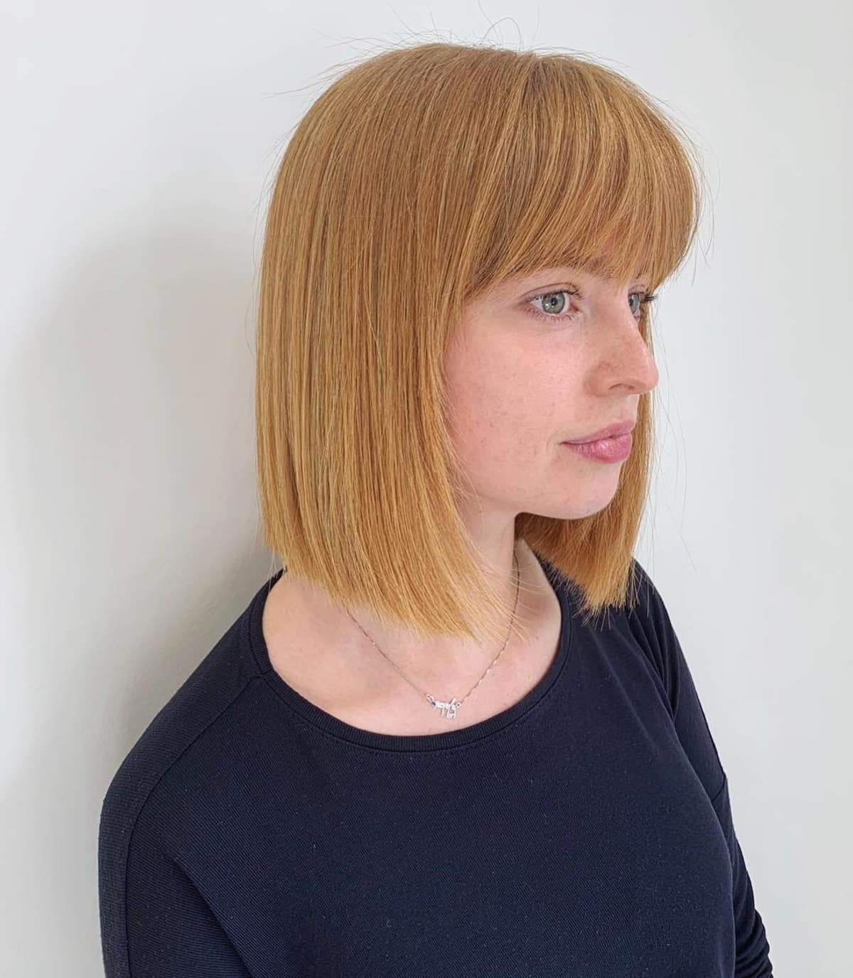 Simple Straight Blunt Bob with Blunt Bangs