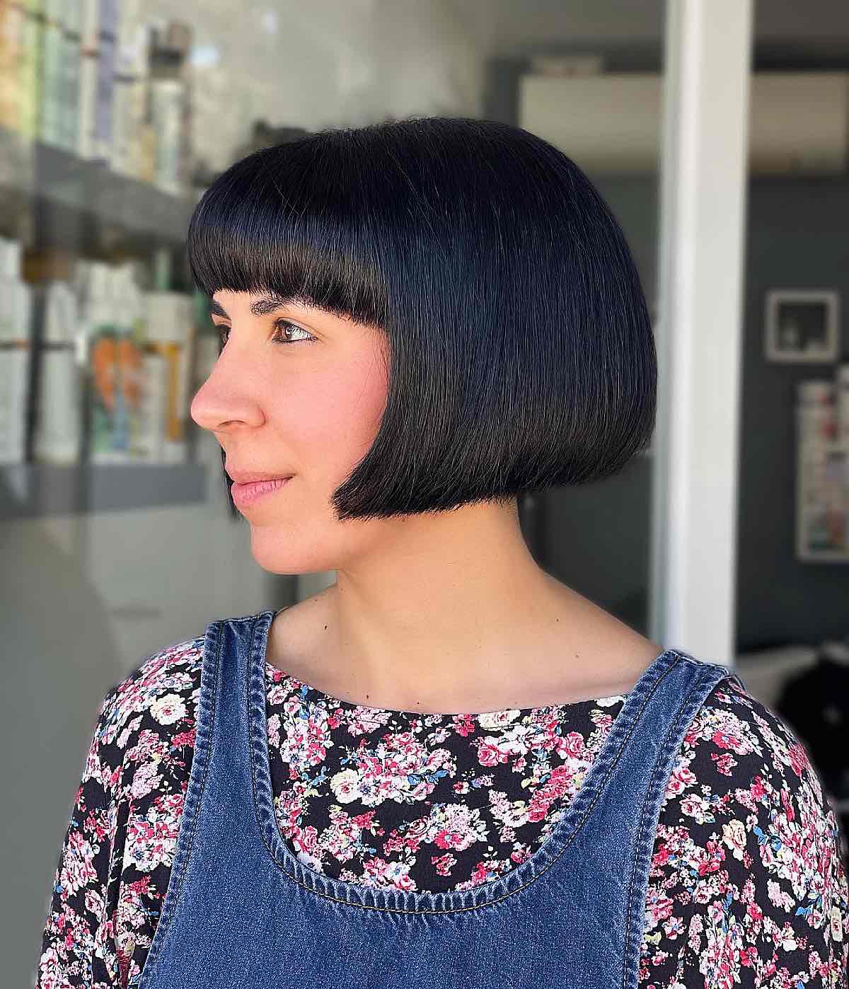 straight blunt bob with short bangs
