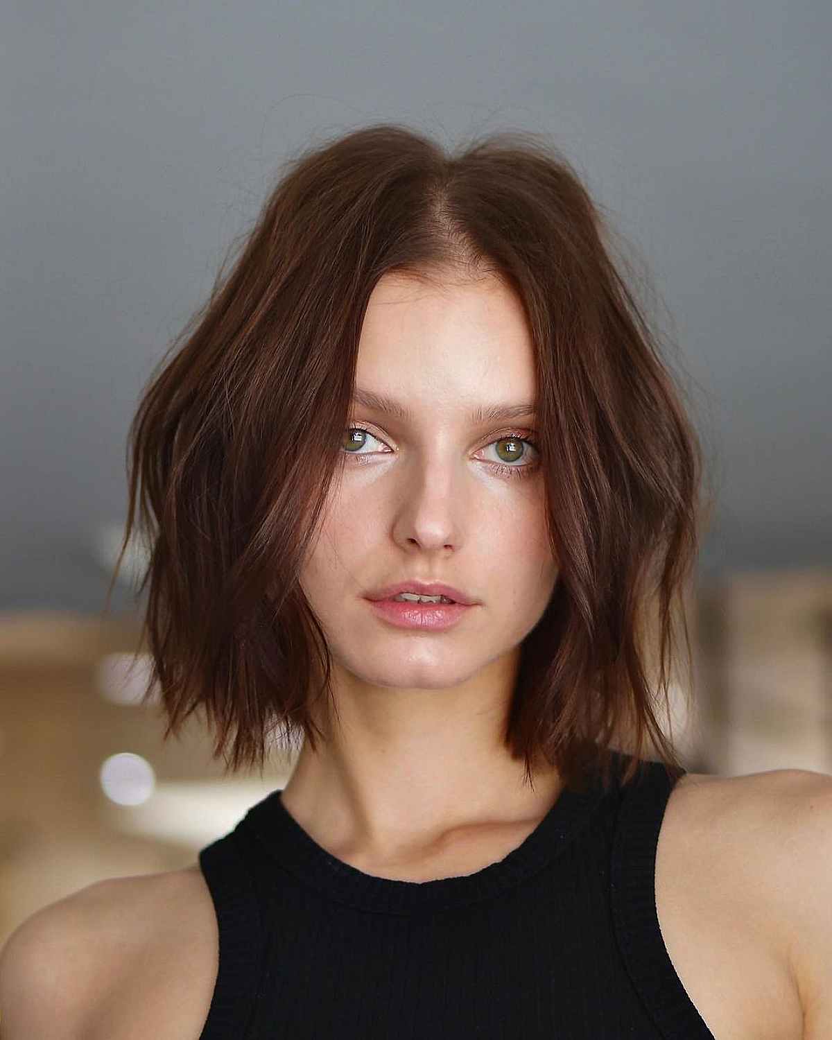 Straight Bob with Choppy Ends for Thin Hair