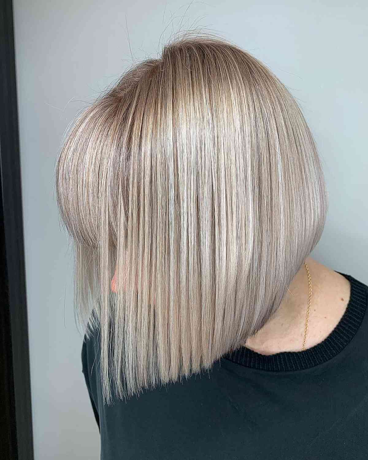 Straight Bob with Full Bangs for a 50-Year-Old with Fine Hair