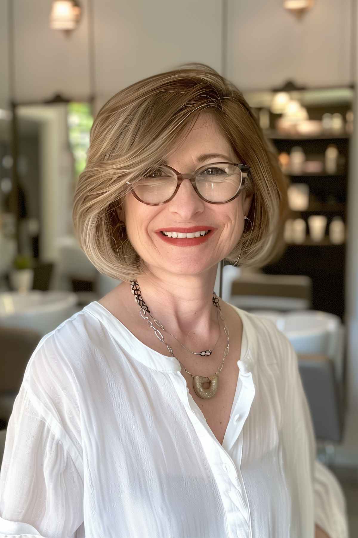 straight bob haircut for women over 50