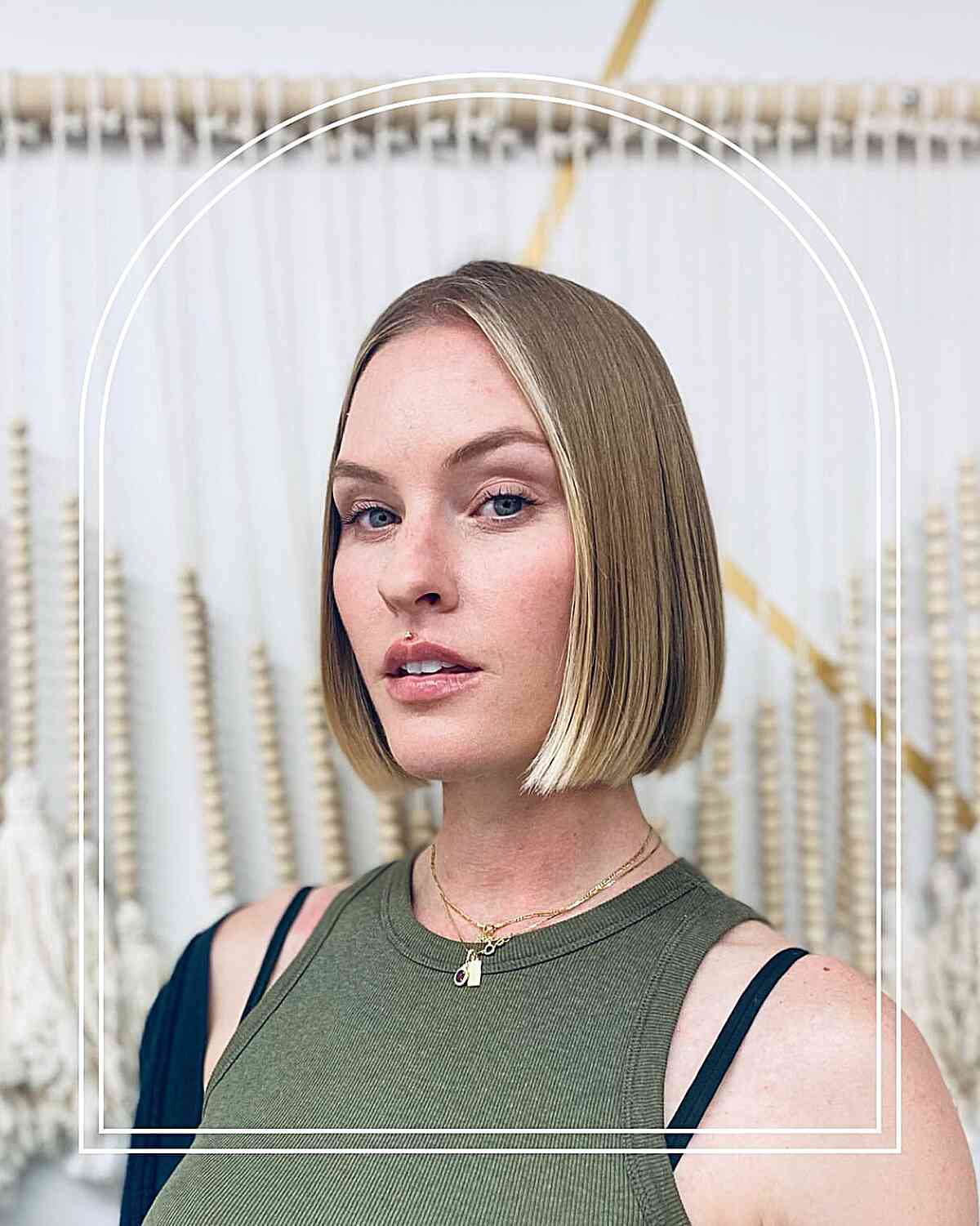 Straight Chin-Length Slob Bob for Thin Hair with Longer Face Shapes