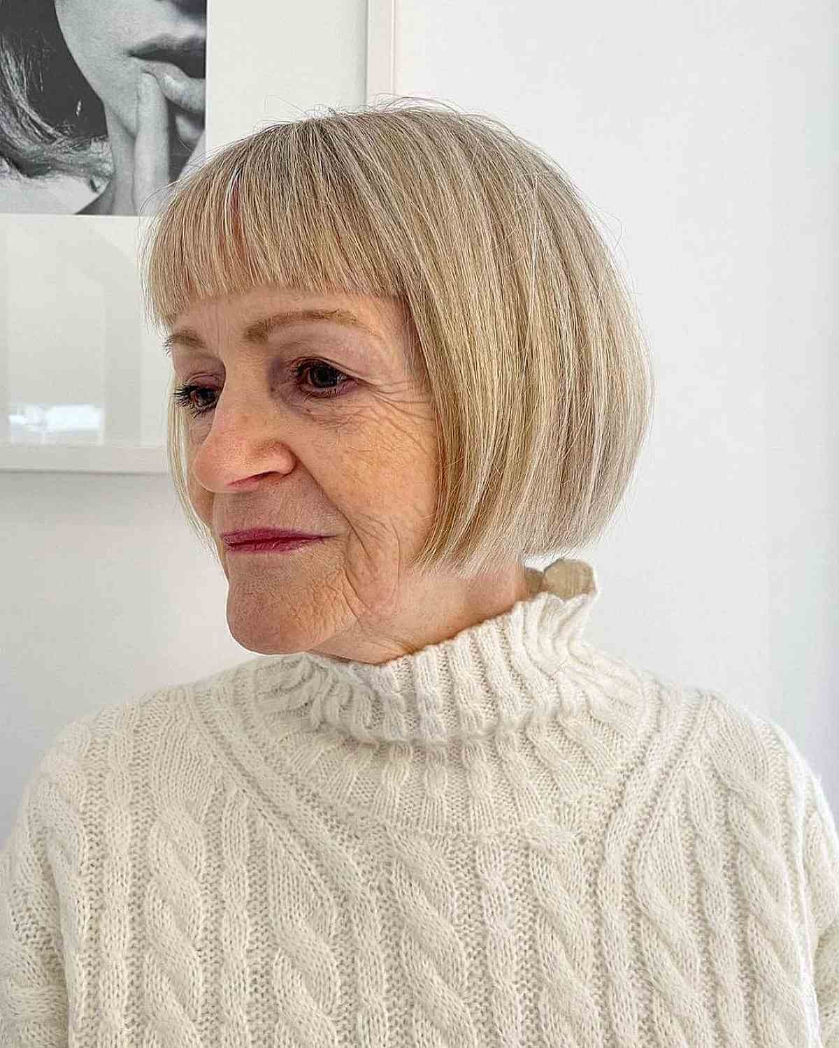 Straight French Bob for Women Over 70