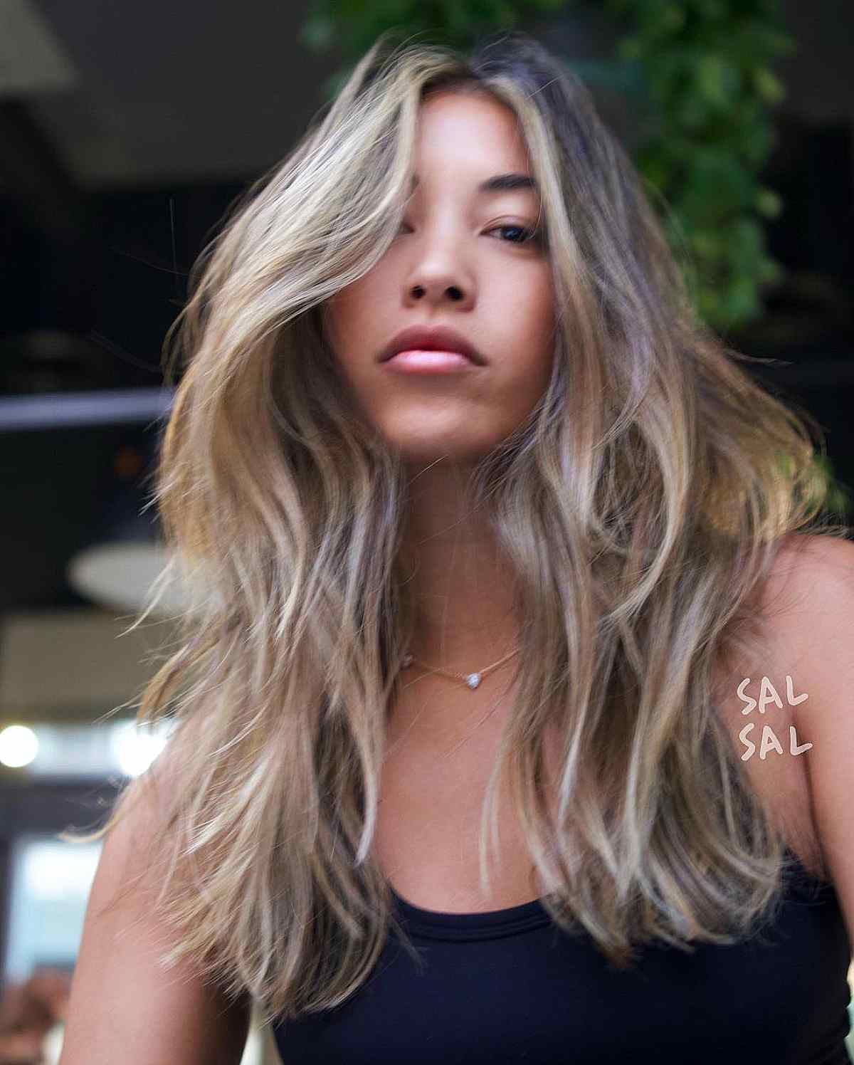 Straight Hair with Layers and Balayage