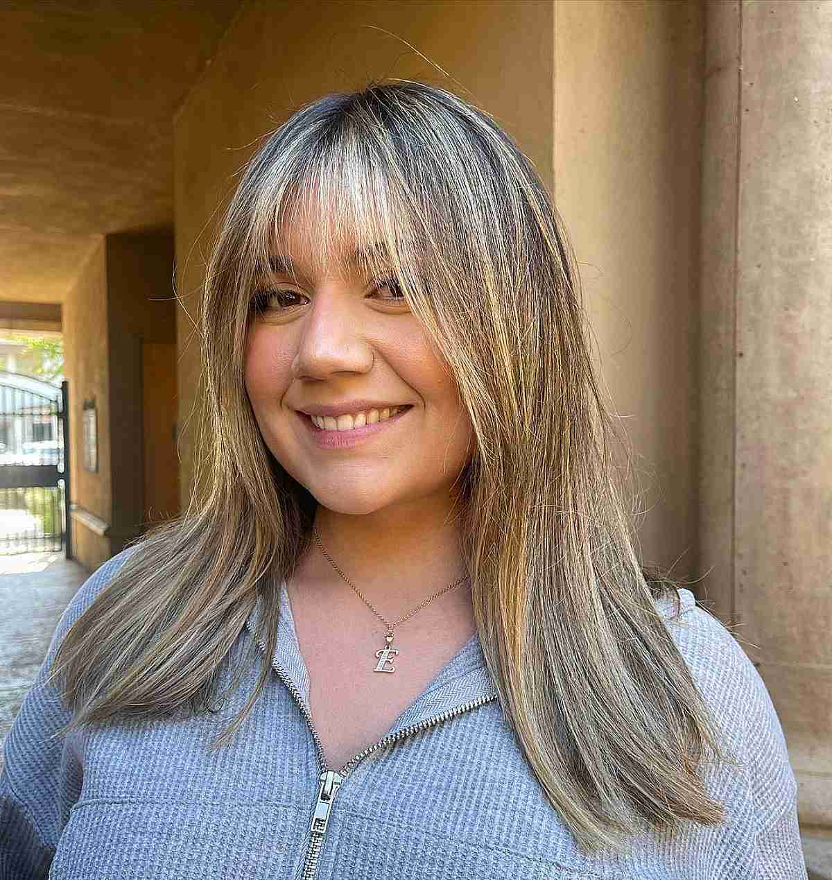 Straight Hair with Thin Layers and See-Through Bangs
