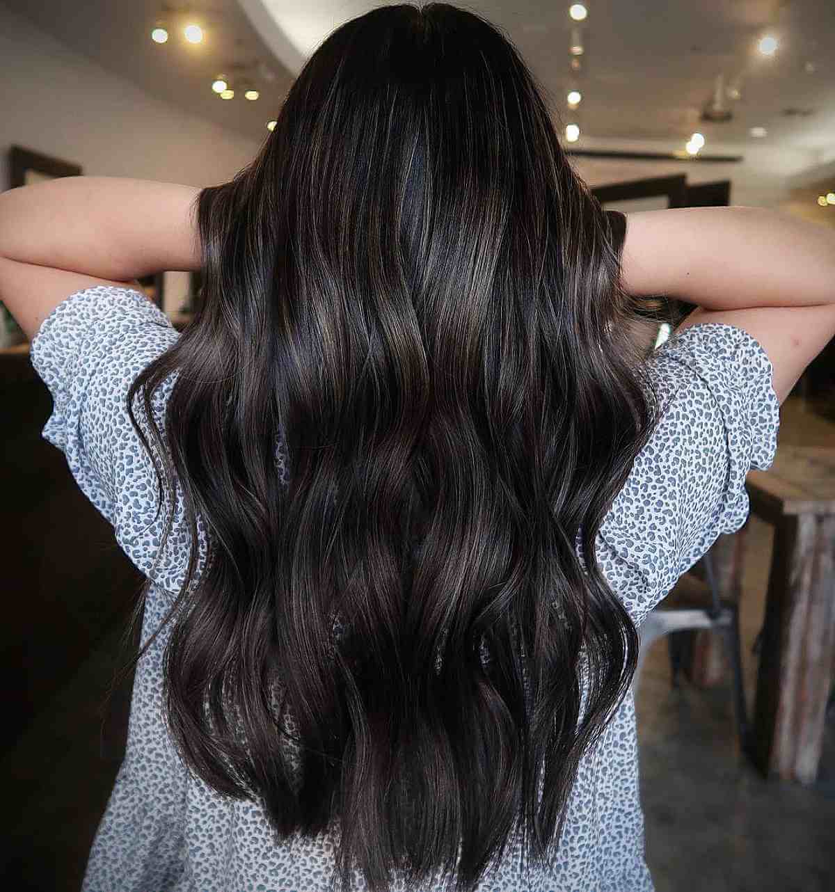 Positano Black Hair Color | Black with hints of deep cool brown