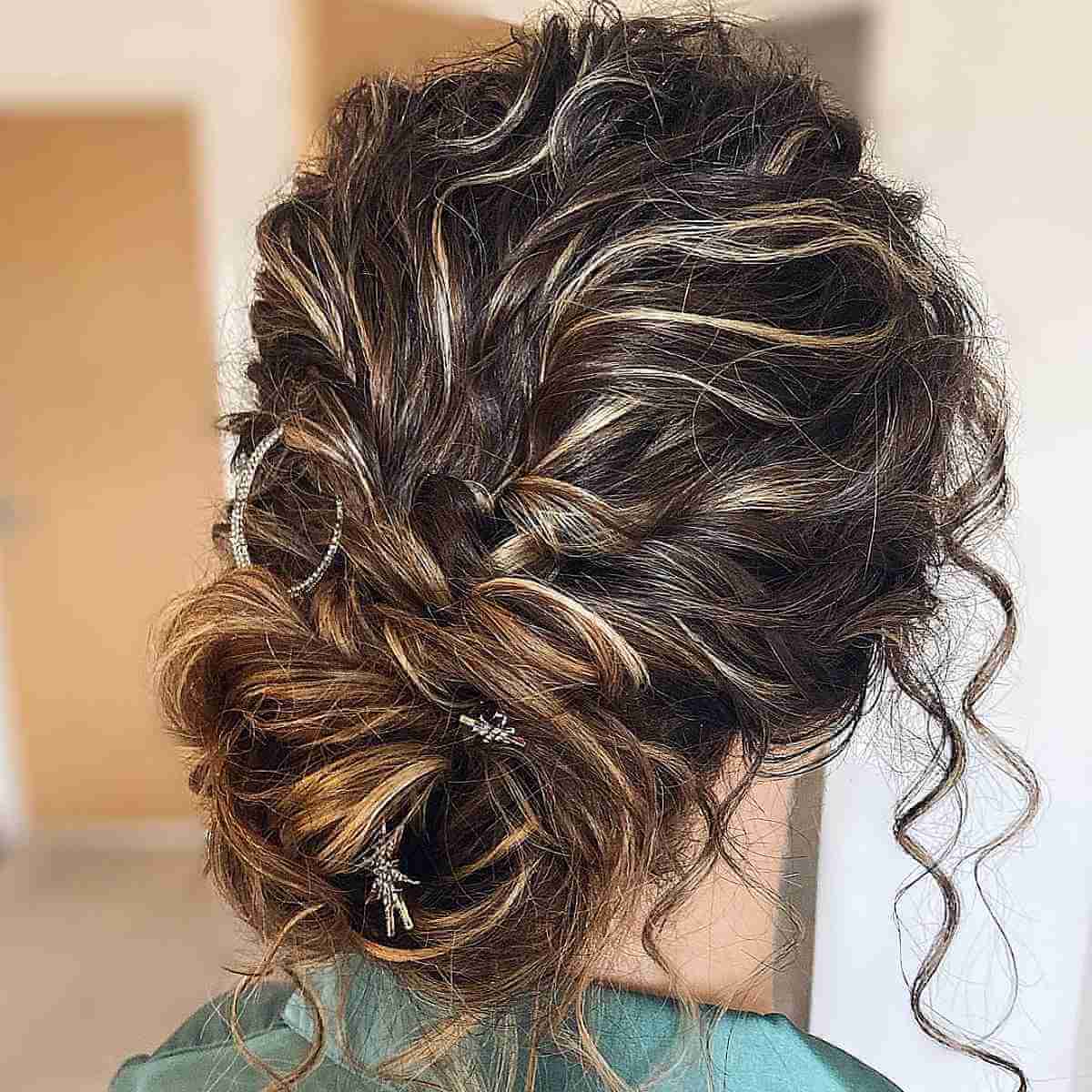 Stunning curly braided bun