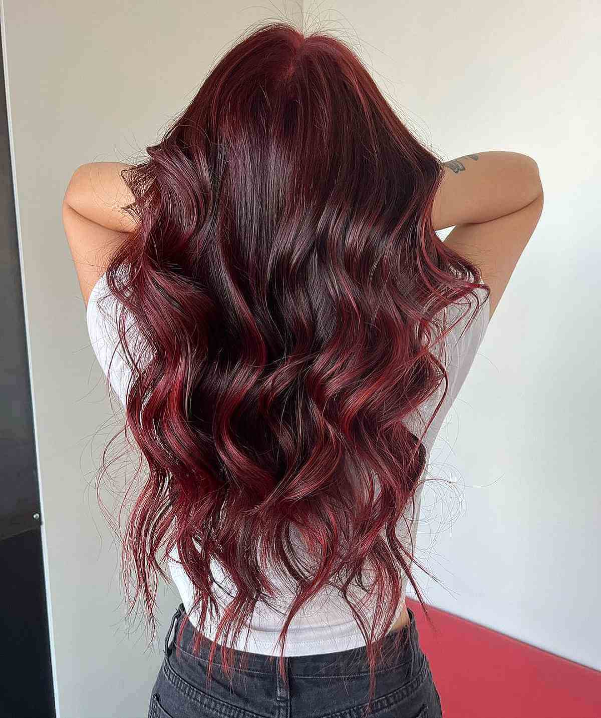 Stunning Long Red Balayage Hair