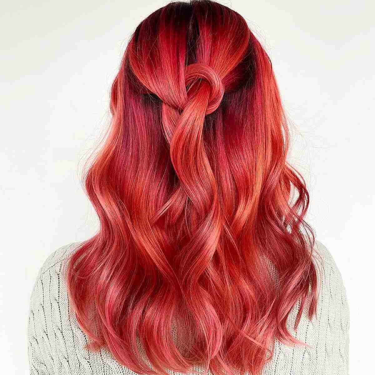 Stunning Medium-Length Pink Hair