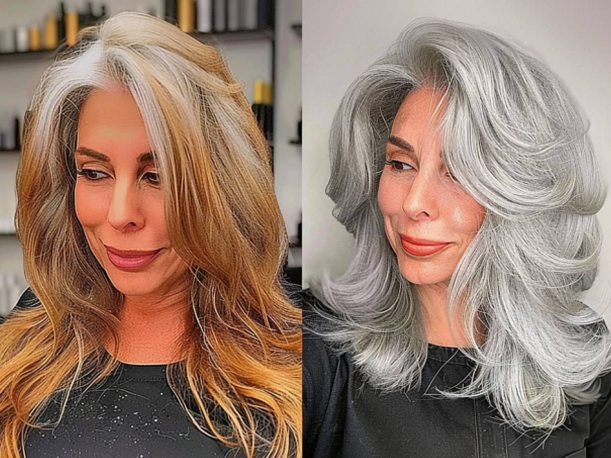 Stunning silver hair color ideas for older women with grey hair