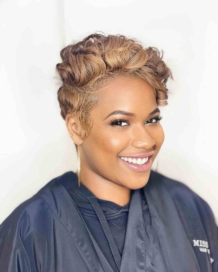 40 Incredible Short Hairstyles For Black Women In 2025 Stunning Waves And Curls On A Black Pixie Cut 720x900