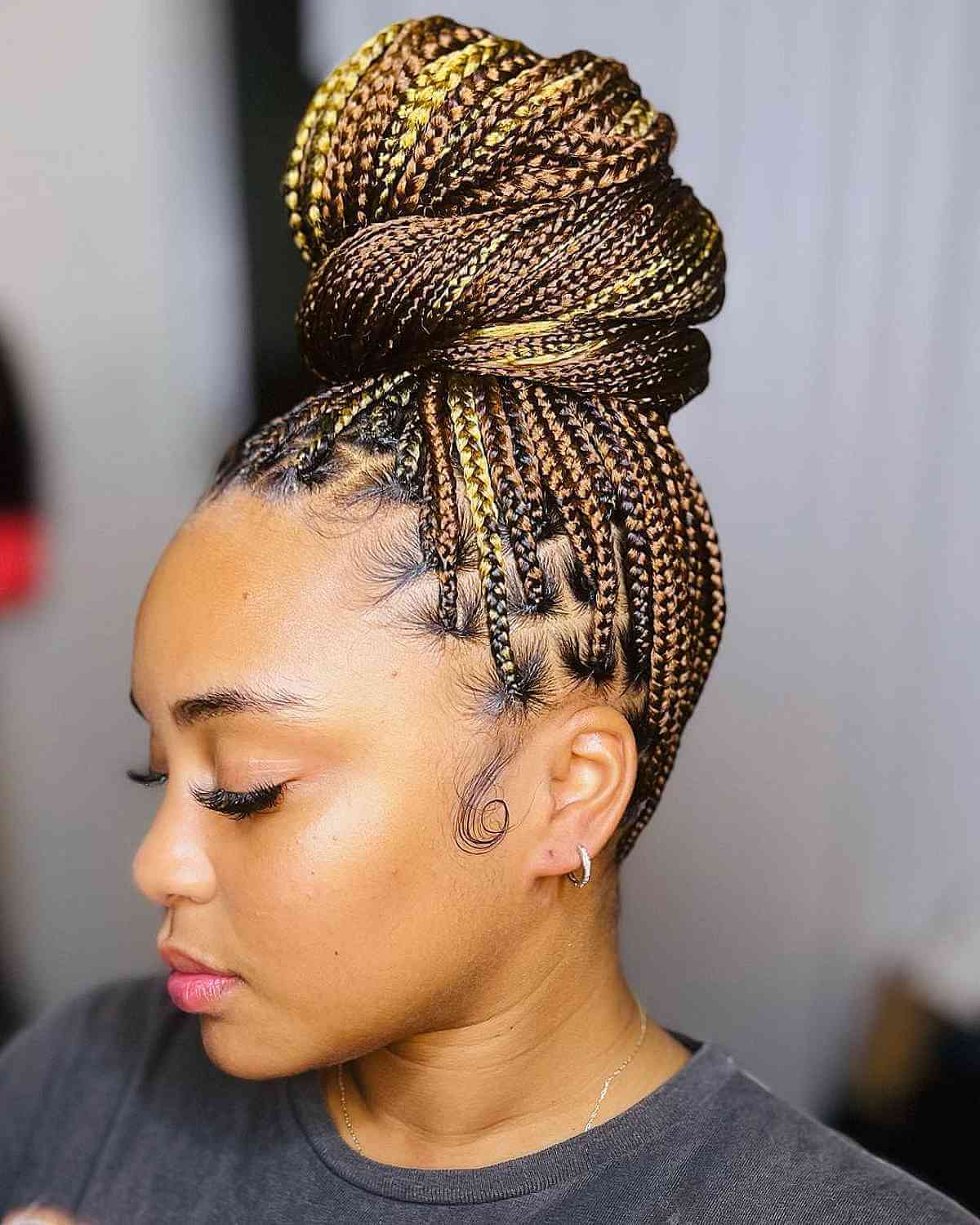 Stylish Braided Updo for Black Women