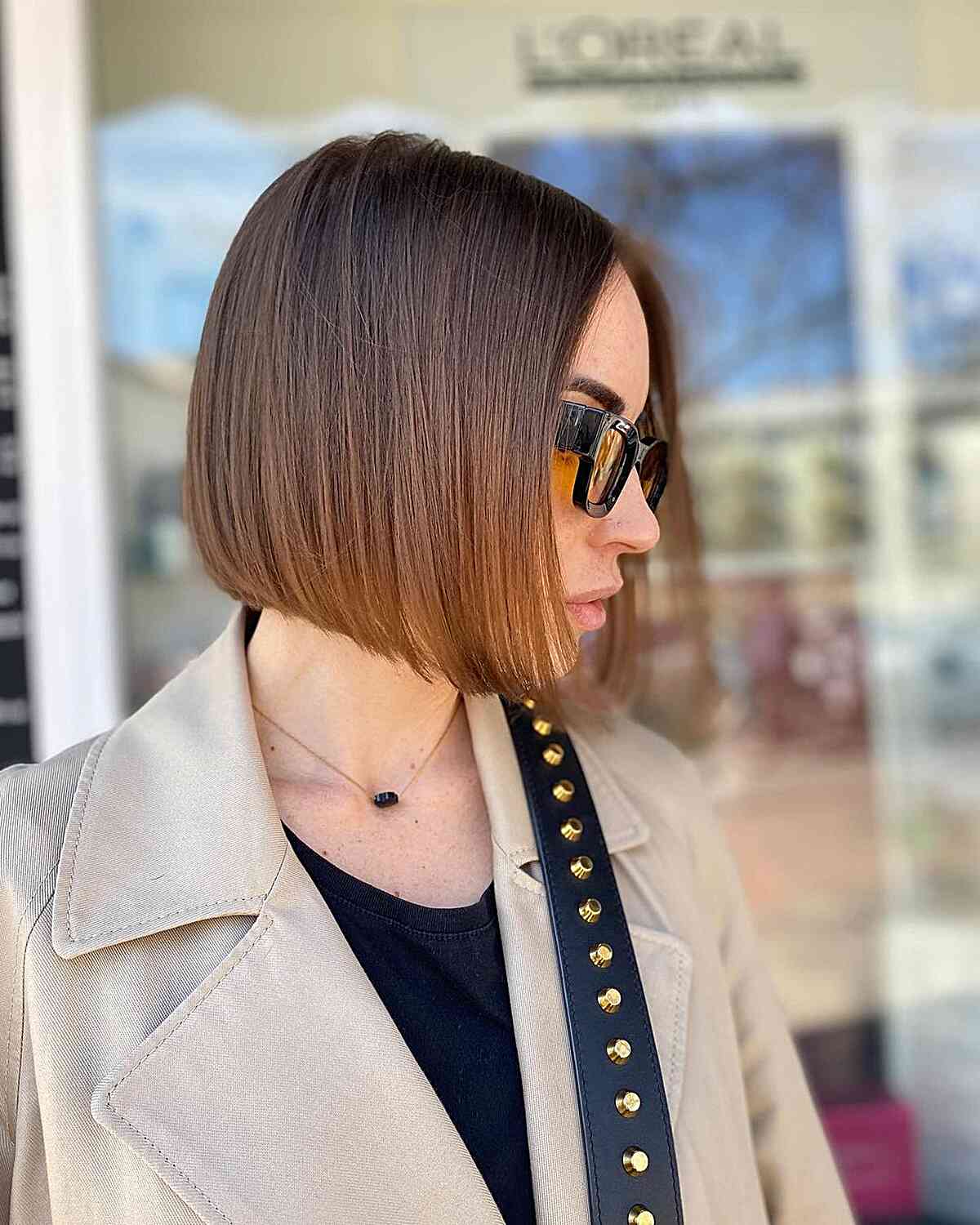 Stylish Chin-Length Sleek Bob for Fine Haired Women with style