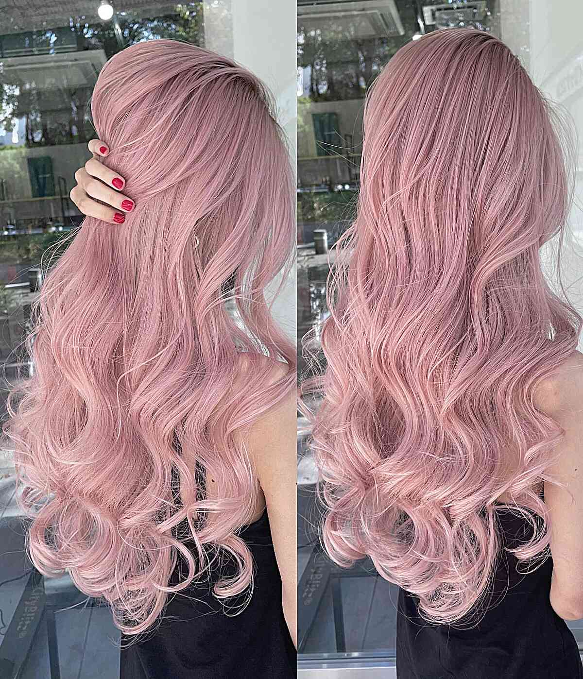 Stylish Long Pink Curled Ends for women with fine hair