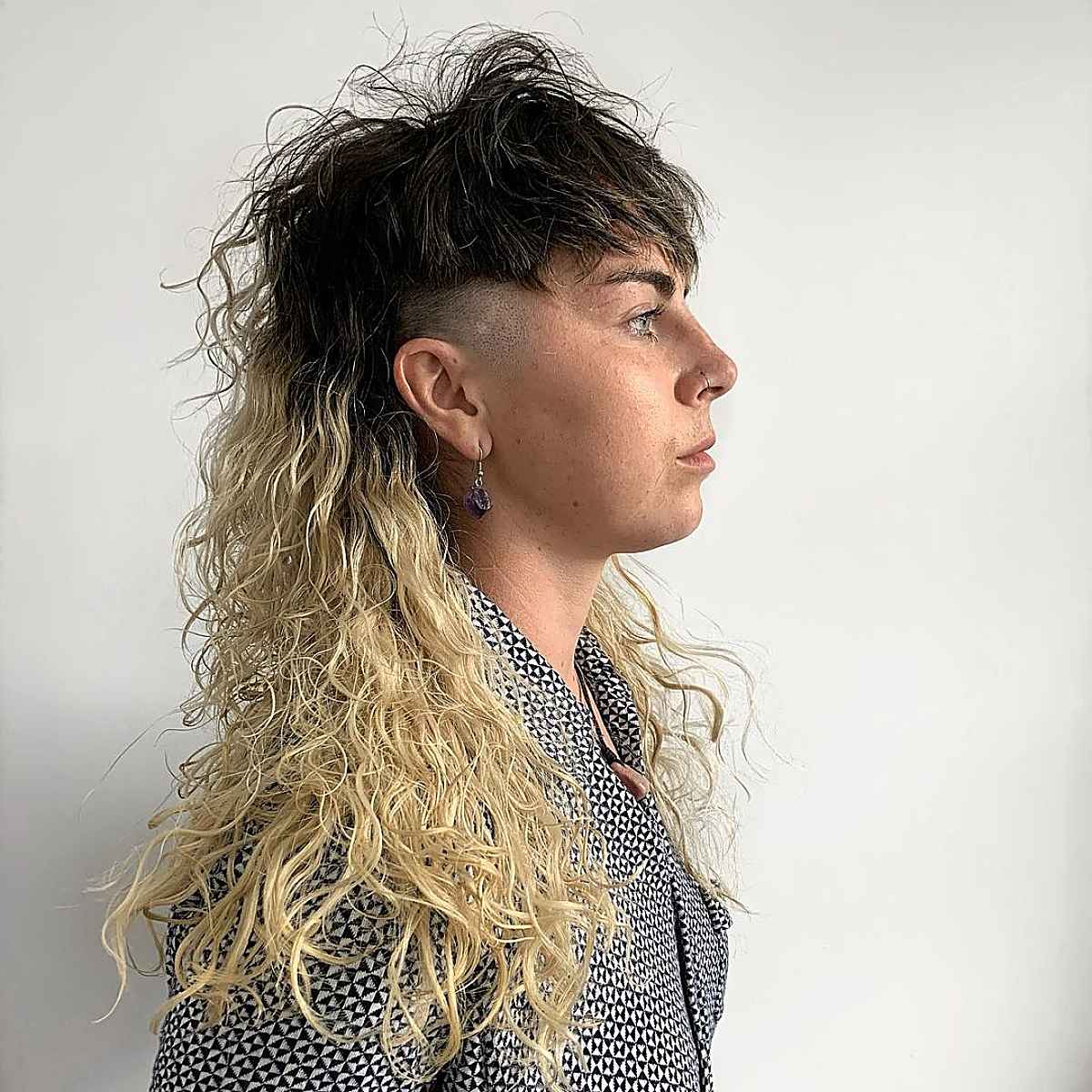 Stylish Mullet for Curly, Wavy Hair