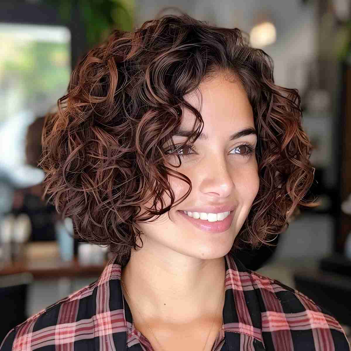 Stylish Short Layered Curly Hair