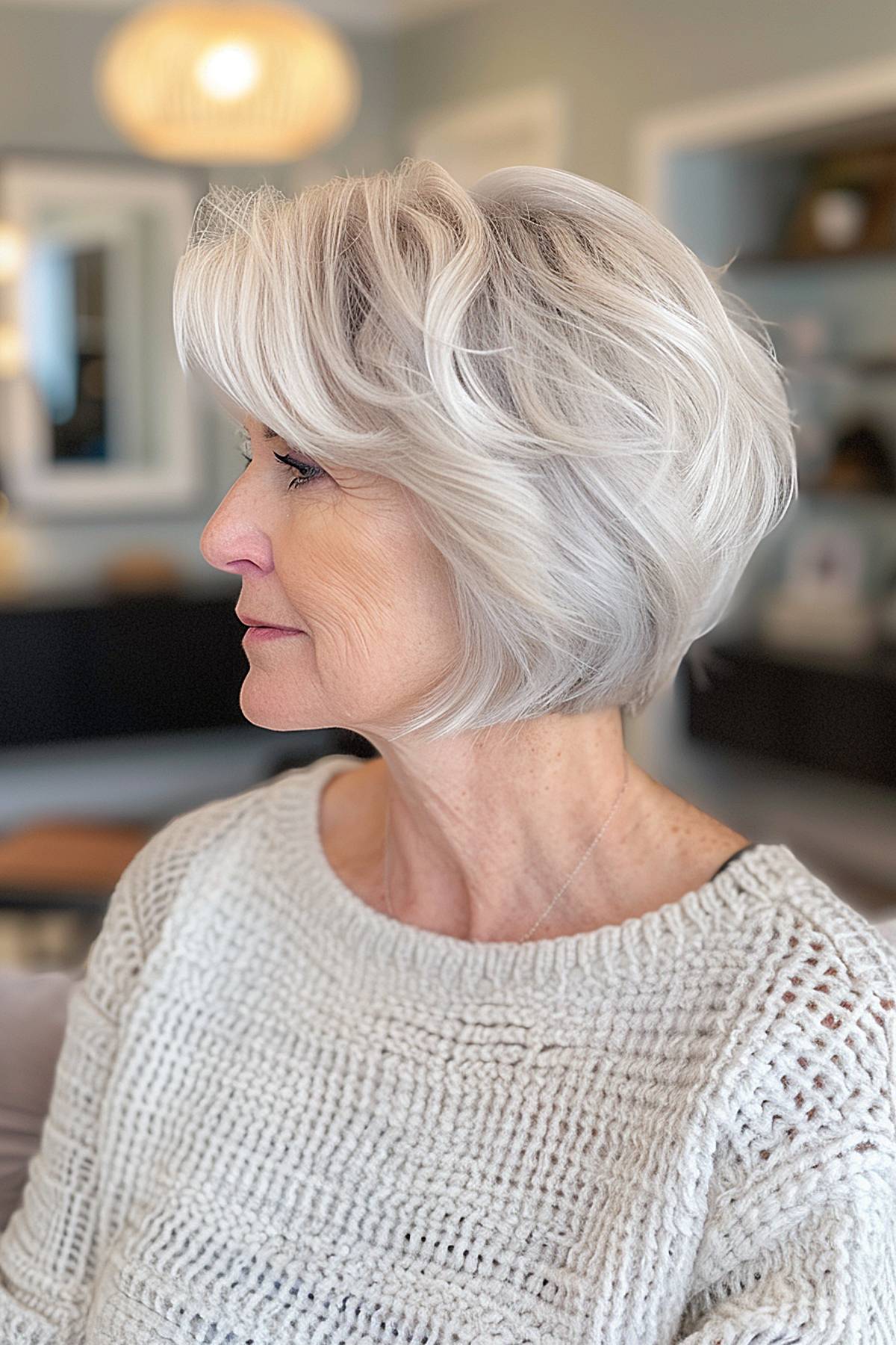 Short stacked bob for dramatic volume