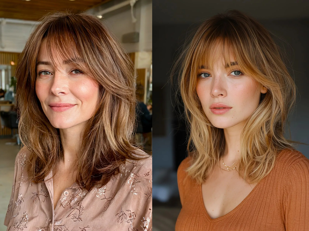 Stylish wispy bangs hairstyles for women