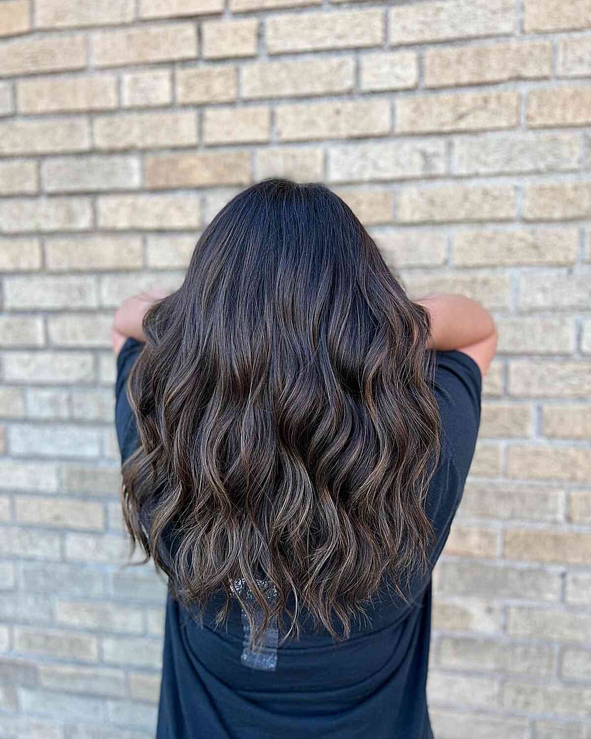 Subtle Balayage with Ash Brown Hue for Mid-Long Hair