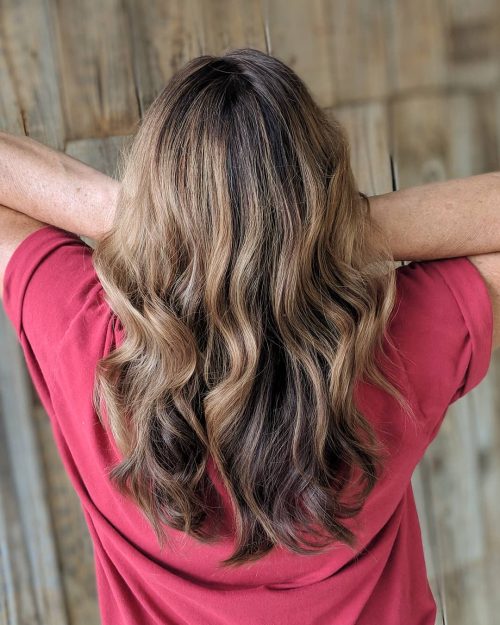 Subtle Light Brown to Dark Balayage Ombre