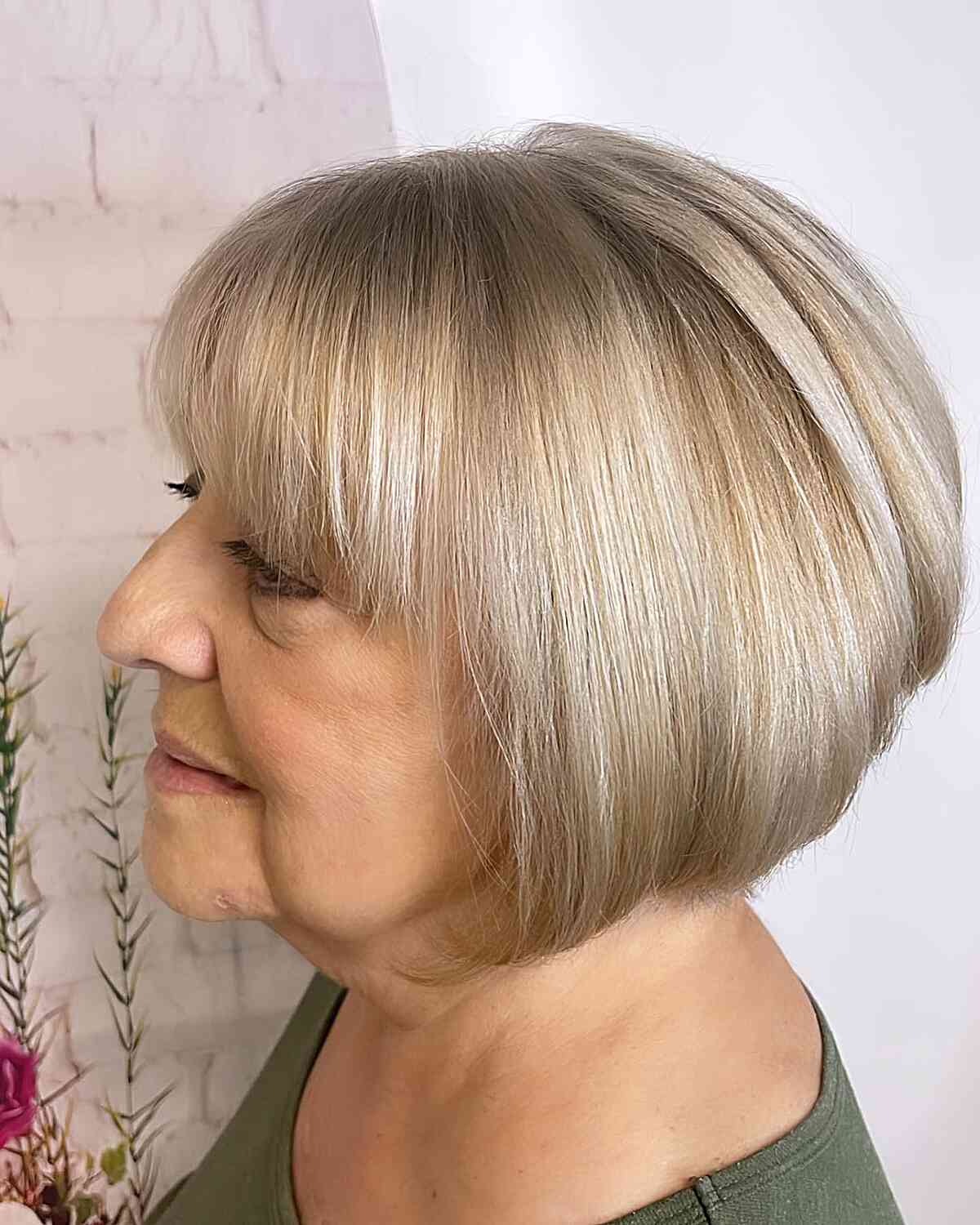 Subtle Wedge Cut for 60-Year-Old Women