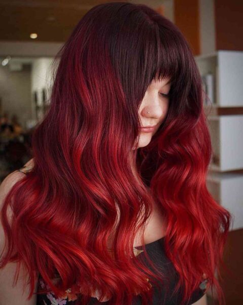 A Sultry Blood Red Balayage