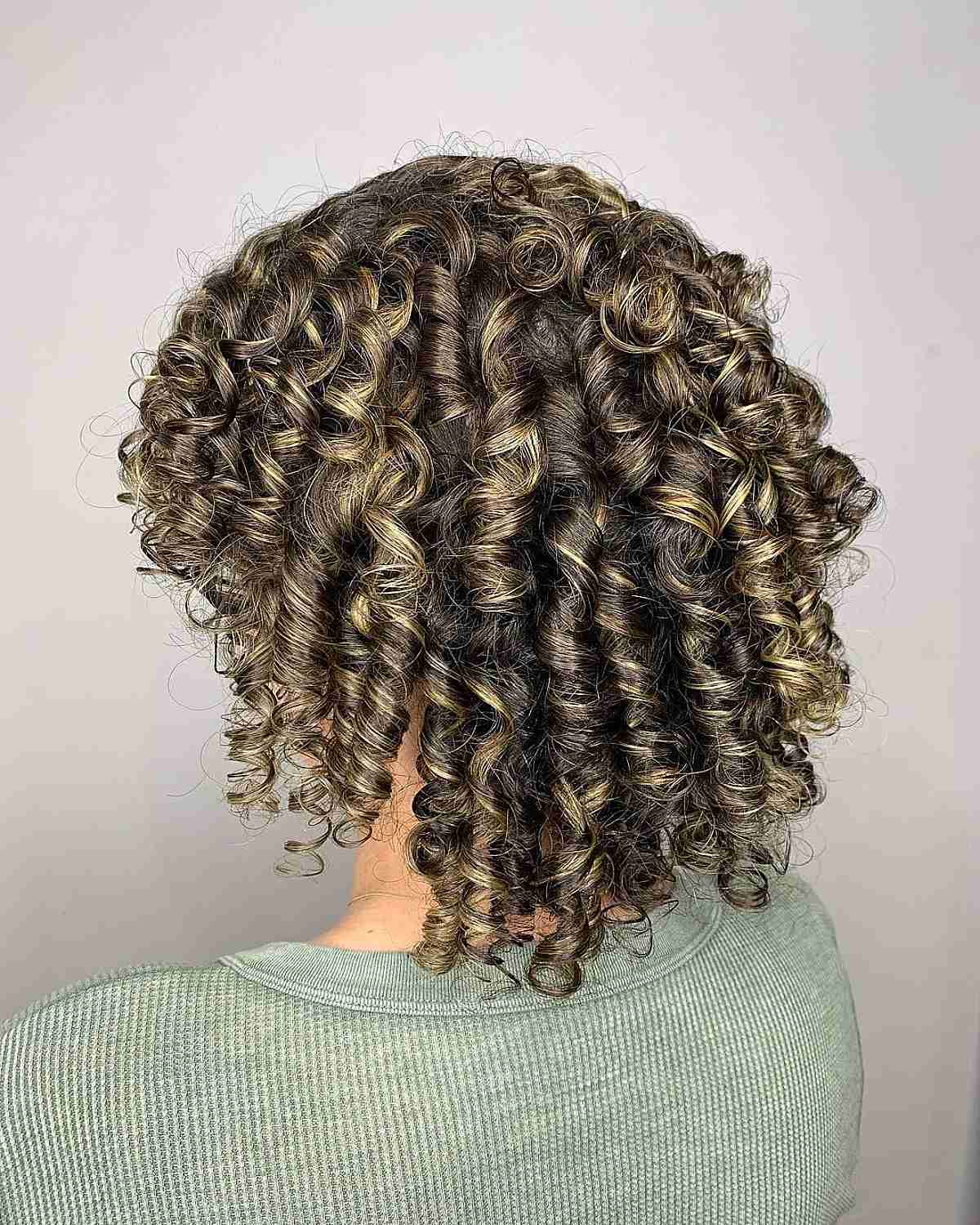 Summer Balayage Highlights on Spiral Curly Hair