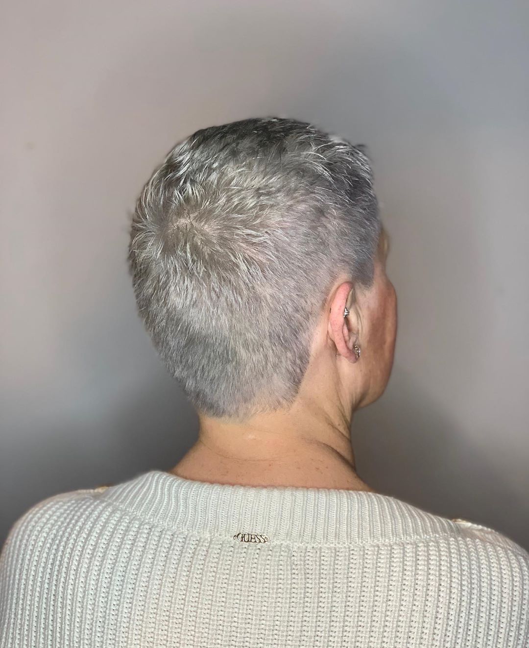 super short pixie haircut for older women over 50