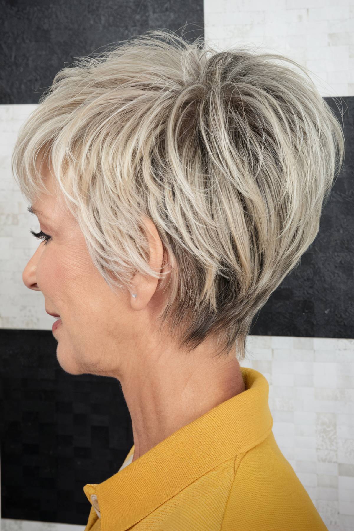 Super short wedge haircut for women over 50