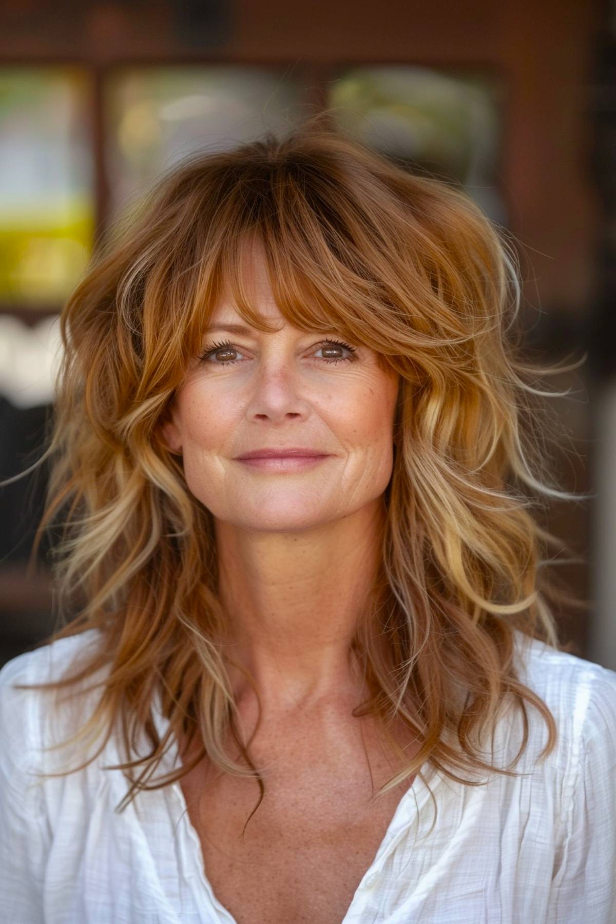 swaycut medium shaggy haircut for women over 50