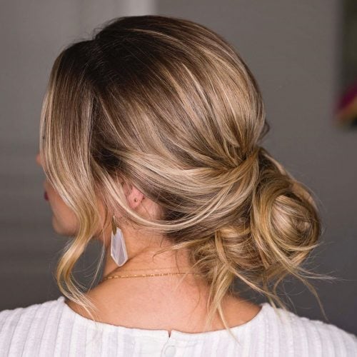 Sweet Updo with Side Swept Bangs