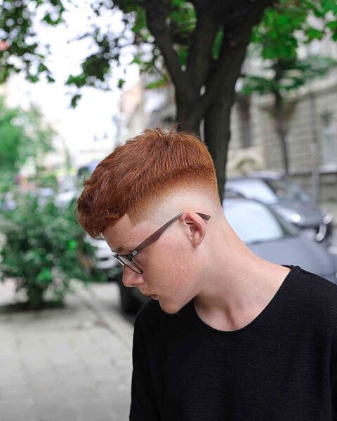 A Taper Fade for Straight Hair for Guys with glasses