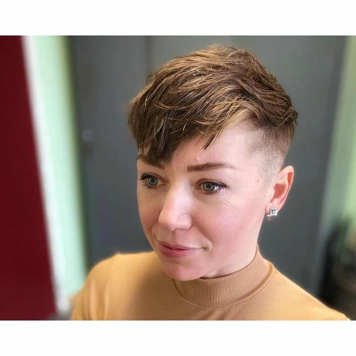 Tapered pixie cut with a textured top