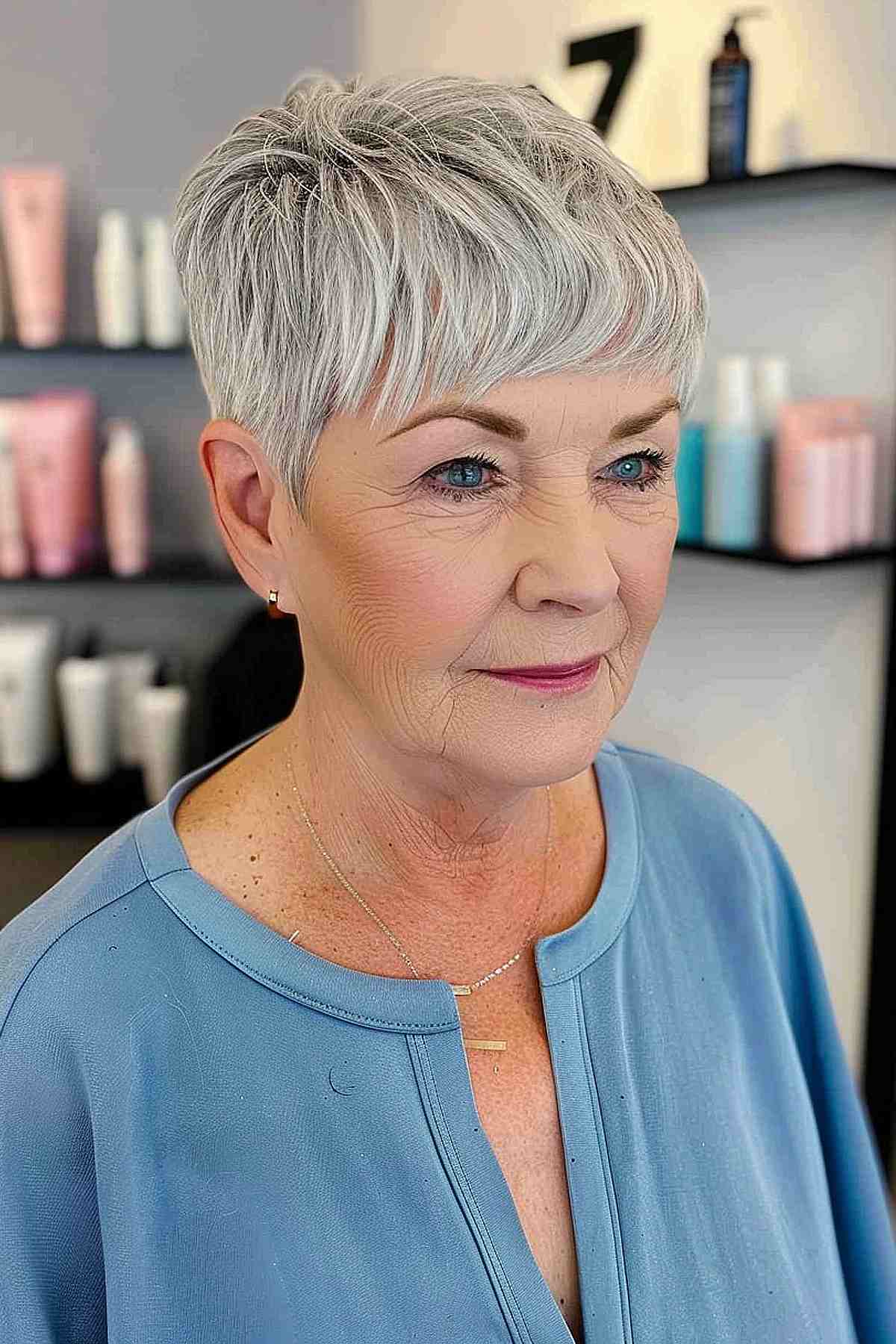 Tapered Pixie Hairstyle for Women 70 and Over
