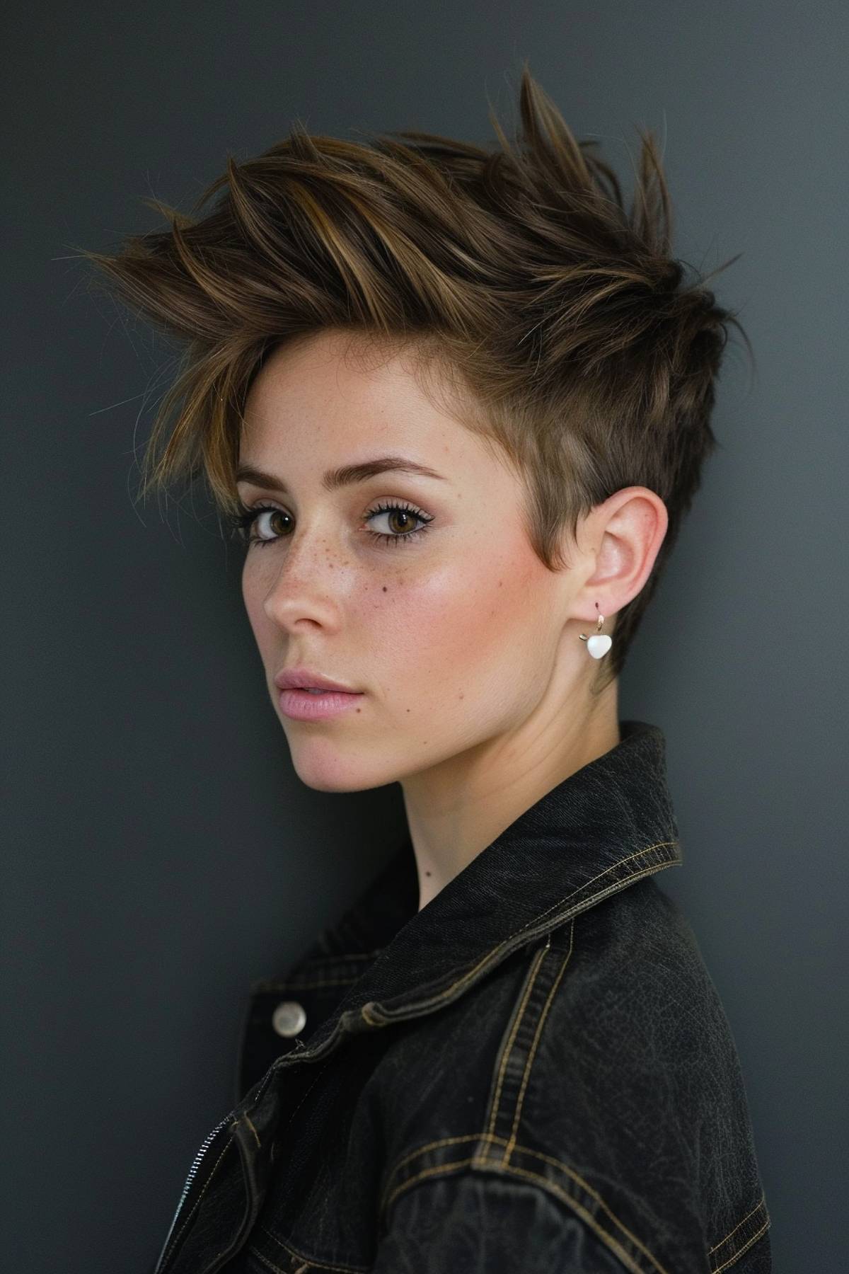 Short tapered haircut with dramatic layers